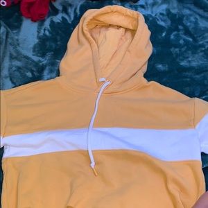orange cropped hoodie